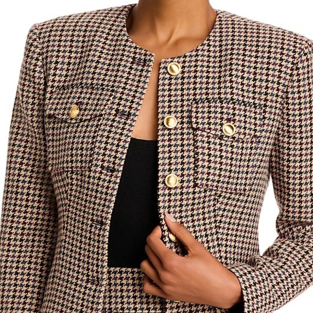 Ronny Kobo Jerry Oxblood Tweed Jacket NWT Size Small
